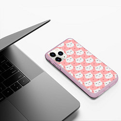 Чехол iPhone 11 Pro матовый Нежная кися, цвет: 3D-розовый — фото 2