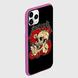 Чехол iPhone 11 Pro матовый Metallica Skull, цвет: 3D-фиолетовый — фото 2