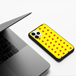 Чехол iPhone 11 Pro матовый 8 bit yellow love, цвет: 3D-черный — фото 2