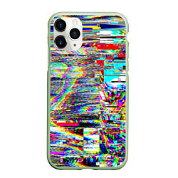 Чехол iPhone 11 Pro матовый VHS Glitch, цвет: 3D-салатовый