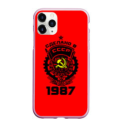 Чехол iPhone 11 Pro матовый Сделано в СССР 1987, цвет: 3D-розовый