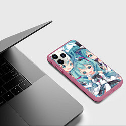Чехол iPhone 11 Pro матовый Hatsune Miku, цвет: 3D-малиновый — фото 2