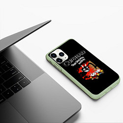 Чехол iPhone 11 Pro матовый Cuphead: Hell Devil, цвет: 3D-салатовый — фото 2