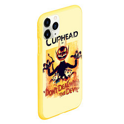 Чехол iPhone 11 Pro матовый Cuphead: Magic of the Devil, цвет: 3D-желтый — фото 2