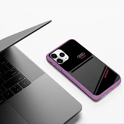 Чехол iPhone 11 Pro матовый Audi: Crey & Black, цвет: 3D-фиолетовый — фото 2