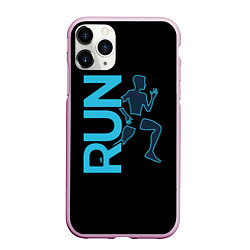 Чехол iPhone 11 Pro матовый RUN: Black Style, цвет: 3D-розовый
