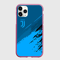 Чехол iPhone 11 Pro матовый FC Juventus: Blue Original, цвет: 3D-малиновый