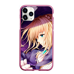 Чехол iPhone 11 Pro матовый Violet Evergarden, цвет: 3D-малиновый