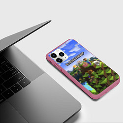 Чехол iPhone 11 Pro матовый Майнкрафт: Александр, цвет: 3D-малиновый — фото 2