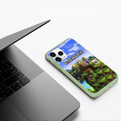 Чехол iPhone 11 Pro матовый Майнкрафт: Алексей, цвет: 3D-салатовый — фото 2