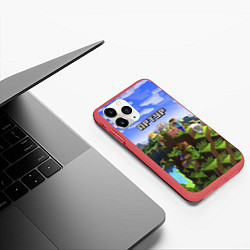 Чехол iPhone 11 Pro матовый Майнкрафт: Артур, цвет: 3D-красный — фото 2