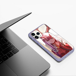 Чехол iPhone 11 Pro матовый Darling in the FranXX, цвет: 3D-светло-сиреневый — фото 2