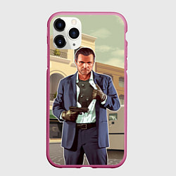 Чехол iPhone 11 Pro матовый GTA V: Michael, цвет: 3D-малиновый