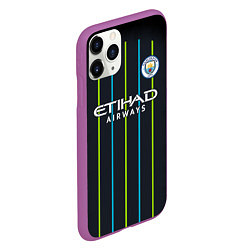 Чехол iPhone 11 Pro матовый FC Manchester City: Away 18/19, цвет: 3D-фиолетовый — фото 2