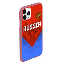 Чехол iPhone 11 Pro матовый Russia Red & Blue, цвет: 3D-малиновый — фото 2