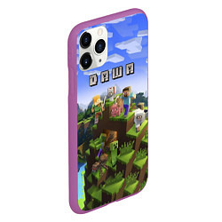 Чехол iPhone 11 Pro матовый Minecraft: Даша, цвет: 3D-фиолетовый — фото 2