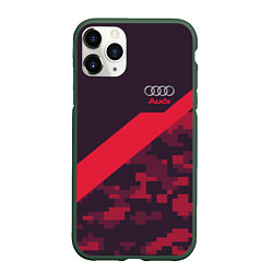 Чехол iPhone 11 Pro матовый Audi: Red Pixel, цвет: 3D-темно-зеленый