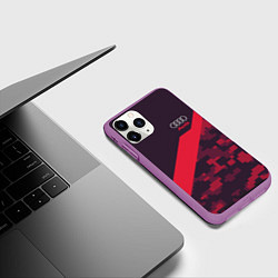 Чехол iPhone 11 Pro матовый Audi: Red Pixel, цвет: 3D-фиолетовый — фото 2
