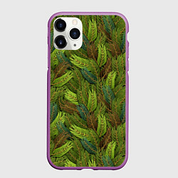 Чехол iPhone 11 Pro матовый Ветви ели, цвет: 3D-фиолетовый