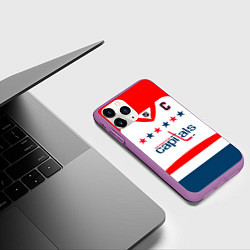 Чехол iPhone 11 Pro матовый Washington Capitals: Ovechkin White, цвет: 3D-фиолетовый — фото 2