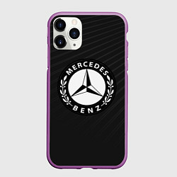 Чехол iPhone 11 Pro матовый Mercedes-Benz, цвет: 3D-фиолетовый