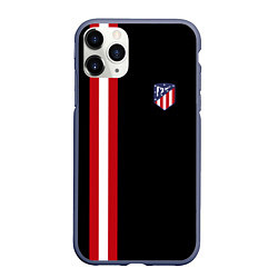 Чехол iPhone 11 Pro матовый FC Atletico Madrid: Red Line, цвет: 3D-серый
