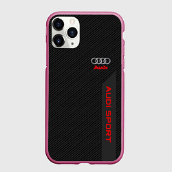 Чехол iPhone 11 Pro матовый Audi: Sport Line, цвет: 3D-малиновый
