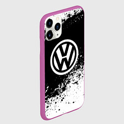 Чехол iPhone 11 Pro матовый Volkswagen: Black Spray, цвет: 3D-фиолетовый — фото 2