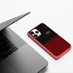 Чехол iPhone 11 Pro матовый Audi: Red Lines, цвет: 3D-красный — фото 2