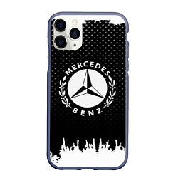 Чехол iPhone 11 Pro матовый Mercedes-Benz: Black Side, цвет: 3D-серый