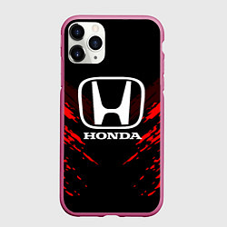 Чехол iPhone 11 Pro матовый Honda: Red Anger, цвет: 3D-малиновый