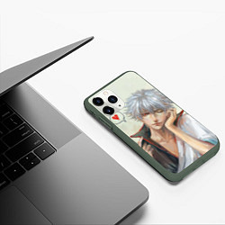 Чехол iPhone 11 Pro матовый Sakata Gintoki, цвет: 3D-темно-зеленый — фото 2