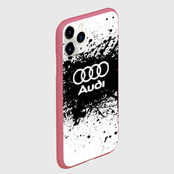Чехол iPhone 11 Pro матовый Audi: Black Spray, цвет: 3D-малиновый — фото 2