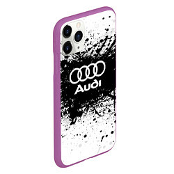 Чехол iPhone 11 Pro матовый Audi: Black Spray, цвет: 3D-фиолетовый — фото 2