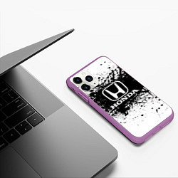 Чехол iPhone 11 Pro матовый Honda: Black Spray, цвет: 3D-фиолетовый — фото 2