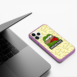 Чехол iPhone 11 Pro матовый Ahegao Pepe, цвет: 3D-фиолетовый — фото 2