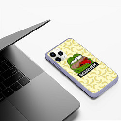 Чехол iPhone 11 Pro матовый Ahegao Pepe, цвет: 3D-светло-сиреневый — фото 2