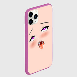 Чехол iPhone 11 Pro матовый Ahegao Face, цвет: 3D-фиолетовый — фото 2