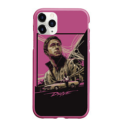 Чехол iPhone 11 Pro матовый Gosling Drive, цвет: 3D-малиновый