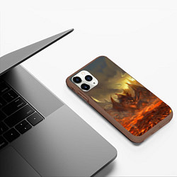 Чехол iPhone 11 Pro матовый Linage II: Fire Dragon, цвет: 3D-коричневый — фото 2