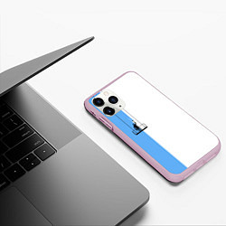 Чехол iPhone 11 Pro матовый Маляр красит фасад, цвет: 3D-розовый — фото 2