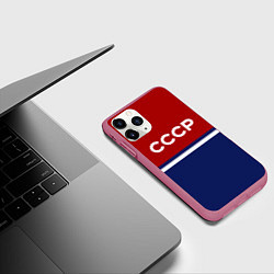 Чехол iPhone 11 Pro матовый СССР: Спортсмен, цвет: 3D-малиновый — фото 2