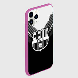Чехол iPhone 11 Pro матовый FC Barcelona: Black Style, цвет: 3D-фиолетовый — фото 2