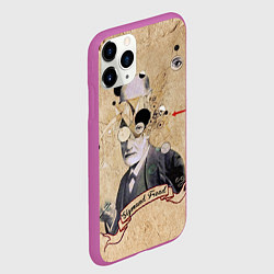 Чехол iPhone 11 Pro матовый Зигмунд Фрейд, цвет: 3D-фиолетовый — фото 2
