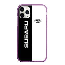 Чехол iPhone 11 Pro матовый Subaru B&W, цвет: 3D-фиолетовый