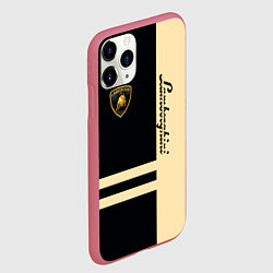 Чехол iPhone 11 Pro матовый Lamborghini Sport, цвет: 3D-малиновый — фото 2