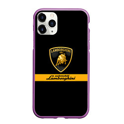 Чехол iPhone 11 Pro матовый Lamborghini Automobili, цвет: 3D-фиолетовый
