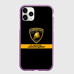 Чехол iPhone 11 Pro матовый Lamborghini Automobili, цвет: 3D-фиолетовый