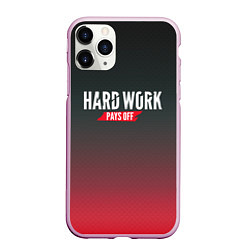 Чехол iPhone 11 Pro матовый Hard Work Pays Off: Red, цвет: 3D-розовый