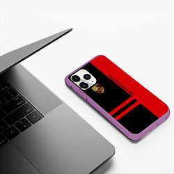 Чехол iPhone 11 Pro матовый Porsche: Red Sport, цвет: 3D-фиолетовый — фото 2